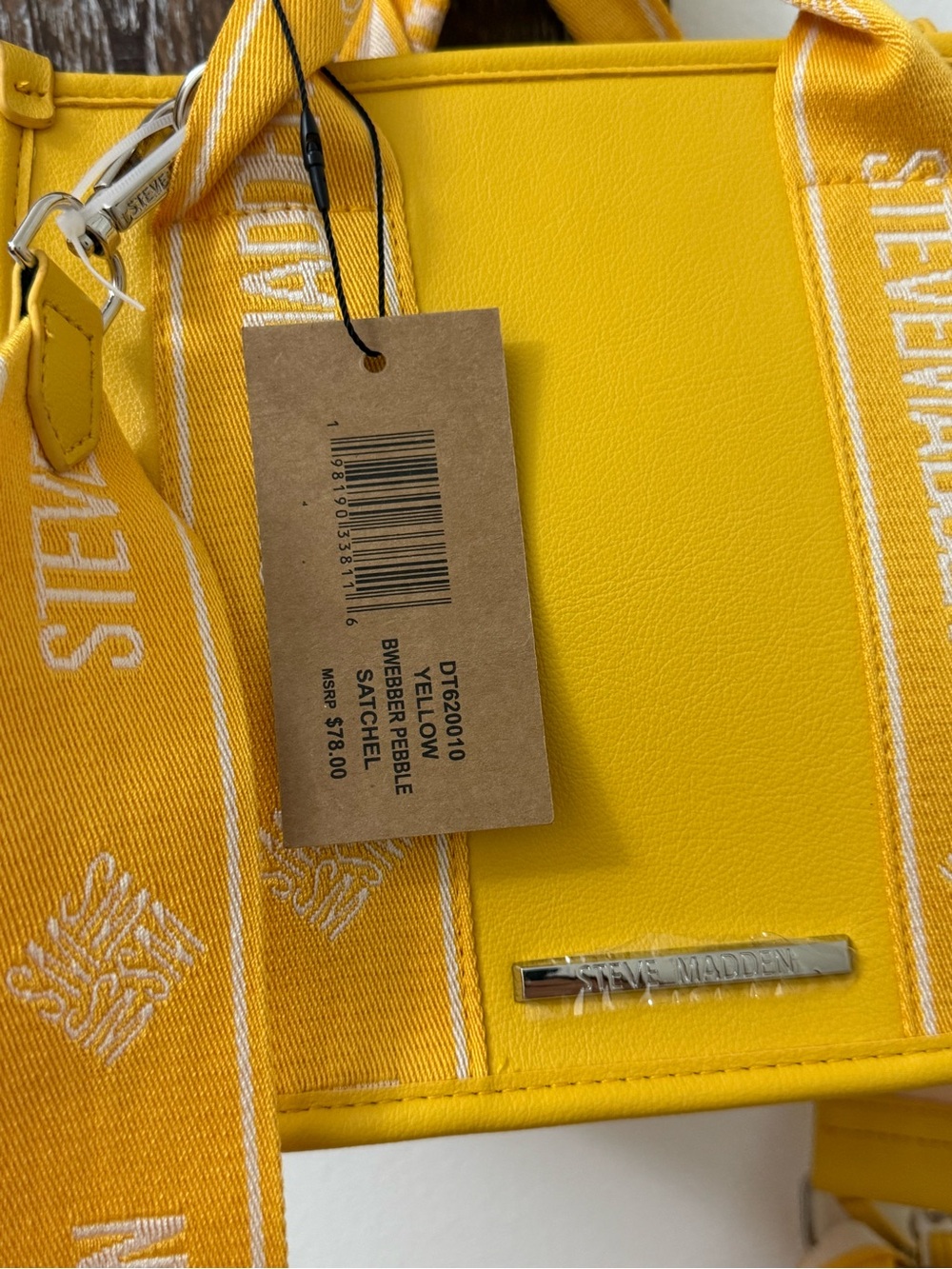 Steve Madden NWT Bwebberp Mini Crossbody Tote Bag with Coin Pouch - Mustard Yell - Picture 2 of 13
